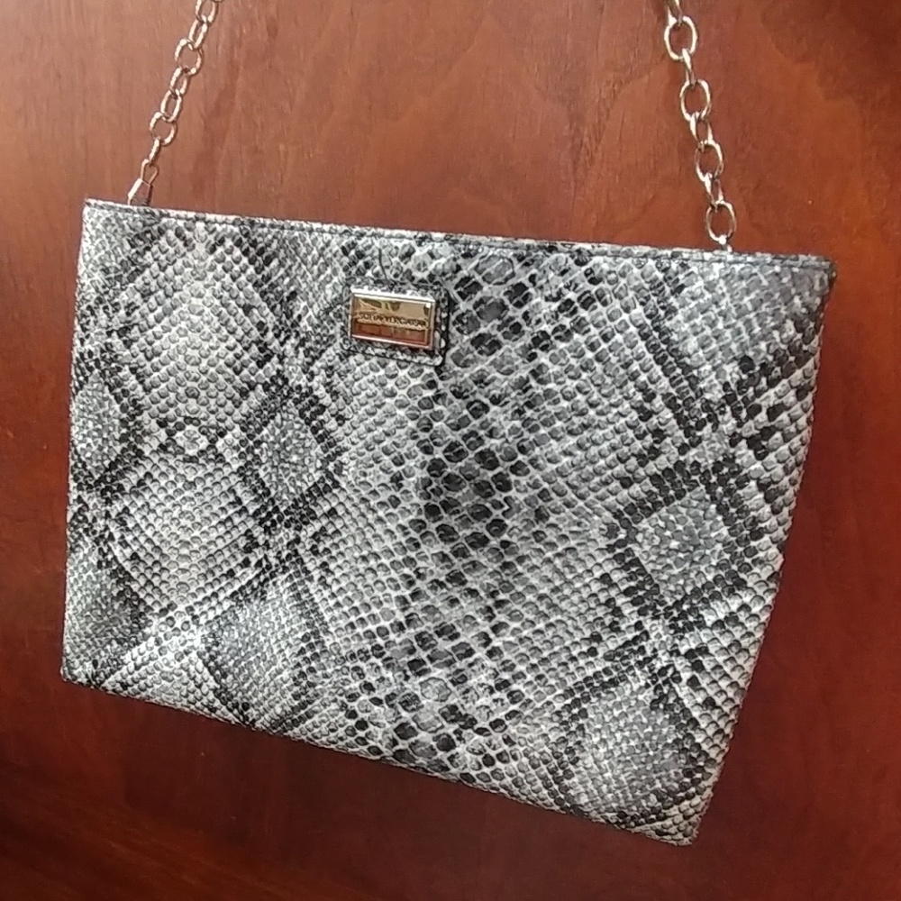 Snake Print Sofia Vergara Chain Over Shoulder Bag